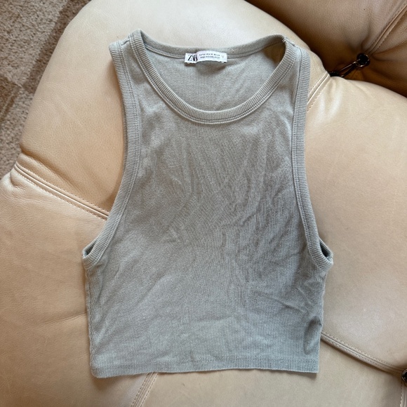 Zara Tops - Zara | Cropped Ripped Tank Top